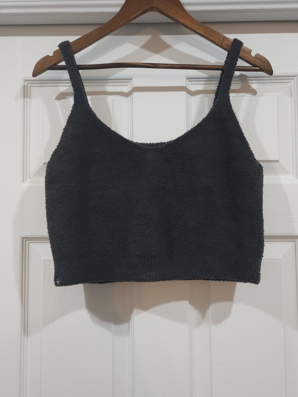 Barefoot Dreams Black Fuzzy Crop Tank